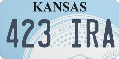 KS license plate 423IRA