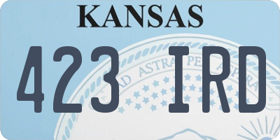 KS license plate 423IRD