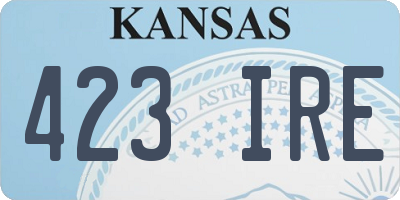 KS license plate 423IRE