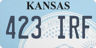 KS license plate 423IRF