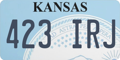 KS license plate 423IRJ