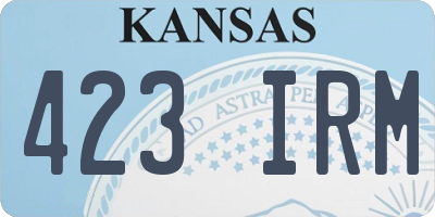 KS license plate 423IRM