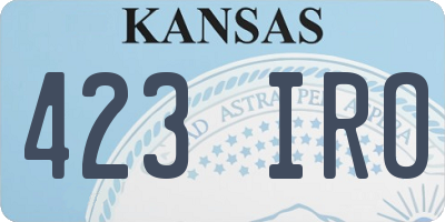 KS license plate 423IRO