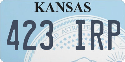 KS license plate 423IRP
