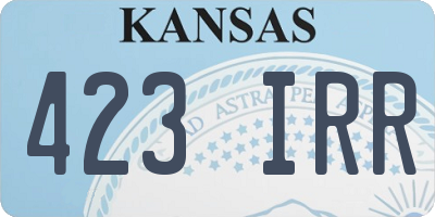 KS license plate 423IRR