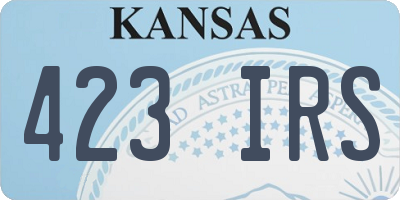 KS license plate 423IRS