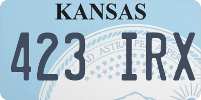 KS license plate 423IRX
