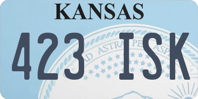 KS license plate 423ISK