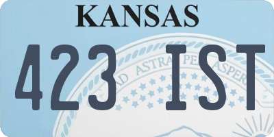 KS license plate 423IST
