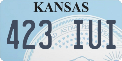 KS license plate 423IUI