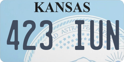 KS license plate 423IUN