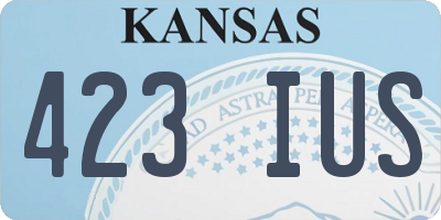 KS license plate 423IUS