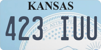 KS license plate 423IUU