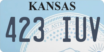 KS license plate 423IUV