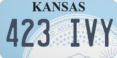 KS license plate 423IVY