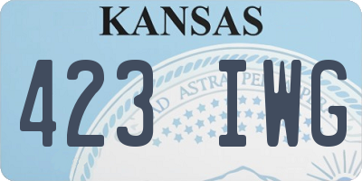 KS license plate 423IWG