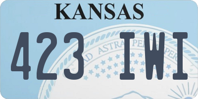 KS license plate 423IWI