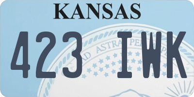 KS license plate 423IWK