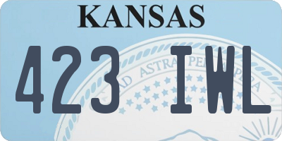 KS license plate 423IWL
