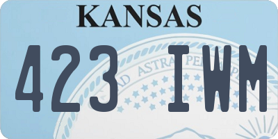 KS license plate 423IWM