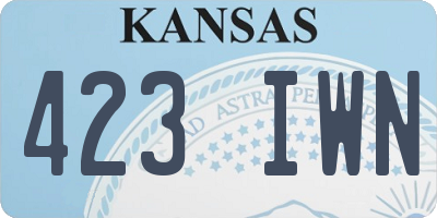 KS license plate 423IWN