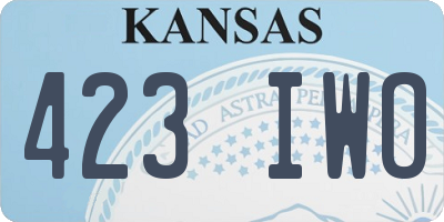 KS license plate 423IWO