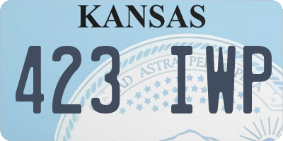 KS license plate 423IWP