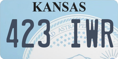 KS license plate 423IWR
