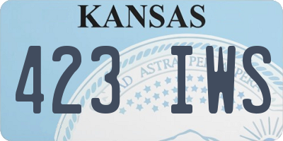 KS license plate 423IWS