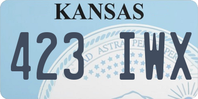 KS license plate 423IWX