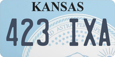 KS license plate 423IXA