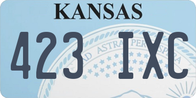 KS license plate 423IXC