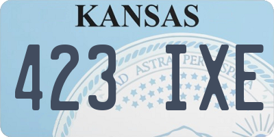 KS license plate 423IXE