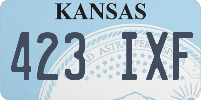 KS license plate 423IXF