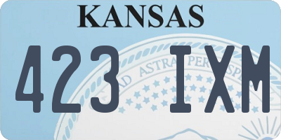 KS license plate 423IXM