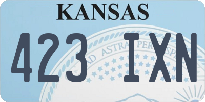 KS license plate 423IXN