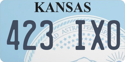 KS license plate 423IXO