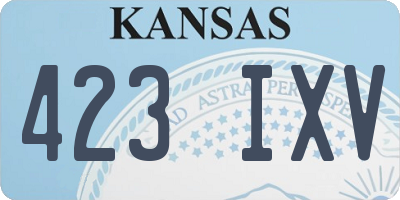KS license plate 423IXV