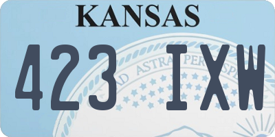 KS license plate 423IXW