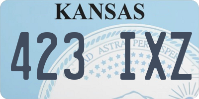 KS license plate 423IXZ