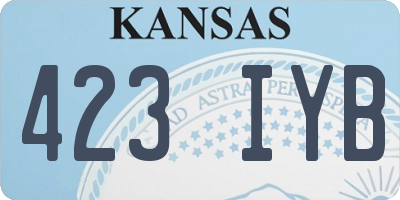 KS license plate 423IYB