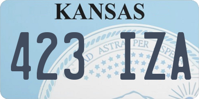 KS license plate 423IZA