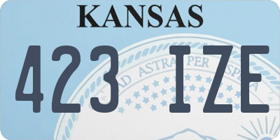 KS license plate 423IZE