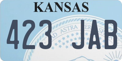 KS license plate 423JAB