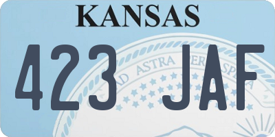 KS license plate 423JAF