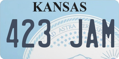 KS license plate 423JAM