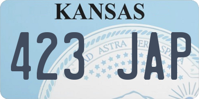 KS license plate 423JAP