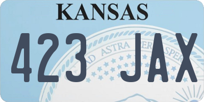 KS license plate 423JAX