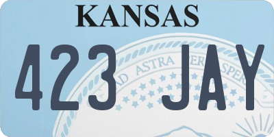 KS license plate 423JAY