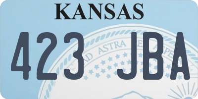 KS license plate 423JBA
